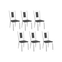 Cadeira Sala de Jantar Florença 2C005 Aço Kit 6 Uni Cromada/Preto 110 - Kappesberg