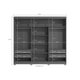 Guarda Roupa Casal 6 Portas (2 c/ Espelho) e 4 Gavetas c/ Pés CB01R582 Canela - Kappesberg