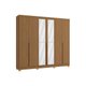 Guarda Roupa Casal 6 Portas (2 c/ Espelho) e 4 Gavetas c/ Pés CB01R582 Canela - Kappesberg
