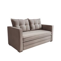 Sofá Cama Casal 1,60m 3 Lugares Londres Veludo Castor Bexs