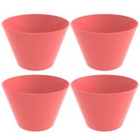 4 Potes Balde para Pipoca 3,8L Plástico Resistente Crippa Pipoqueira Rosa Goiaba