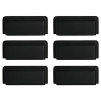 Kit 6 Puxadores Eden 1791 Preto Fosco para Móveis Armários Gavetas Torralba