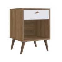 Mesa Cabeceira 01 Gaveta 40cm Mel Branco PRODDY