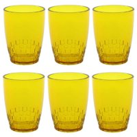 24 Copos Crippa 300ml Plástico Amarelo Água Suco Refrigerante Escolar Lanche