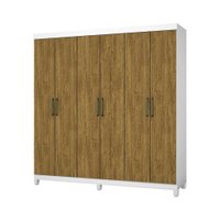 Guarda Roupa R22 6 Portas 2 Gavetas Sem Espelho Com, Pés Branco Cinamomo, Carioca Móveis