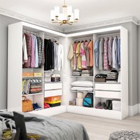 Closet Casal Duplo Dubai Premium C/ 4 Gavetas Carioca Móveis