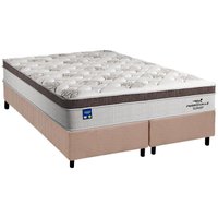 Cama Box King: Colchão Molas Plumatex Ensacadas Personalle + Base CRC Suede Clean(193x203)