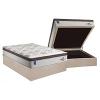 Cama Box Baú Casal: Colchão Molas Plumatex Ensacadas Personalle + Base CRC Suede Clean(138x188)