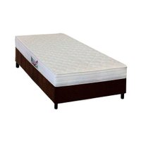 Cama Box Solteiro: Colchão Ortopédico Herval AG65 Frontier + Base CRC Suede Brown(88x188)