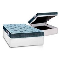 Cama Box Baú Casal: Colchão Espuma D45 Orthoflex / EP Cecina + Base CRC Courano White(138x188)