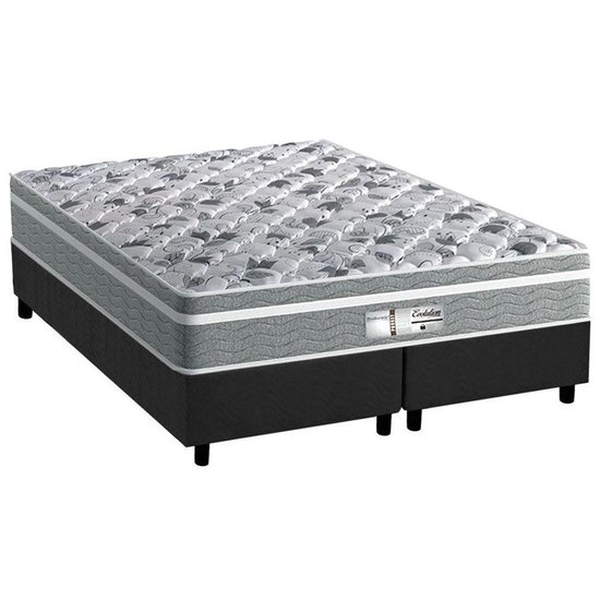 Cama Box Queen: Colchão Molas Ensacadas Probel Evolution + Base CRC Suede Gray(158x198)
