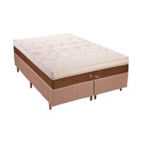 Cama Box King: Colchão Molas Polar Ensacadas Jasmim + Base CRC Rústico Clean(193x203)