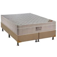 Cama Box Queen: Colchão Molas Ensacadas Ortobom Fort Airtech Spring + Base CRC Suede Clean(158x198)