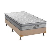 Cama Box Solteiro: Colchão Molas Ensacadas Probel ProDormir Springs Luxo + Base CRC Suede Clean(88x188)