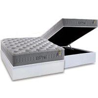 Cama Box Baú Casal: Colchão Molas Anjos Ensacadas Soft Dream + Base CRC Courano Branco(138x188)