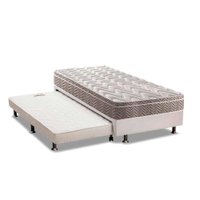 Cama Box c/Auxiliar Solteiro: Colchão Espuma Paropas D28/EP Pasquale + Base CRC Courano Branco(88x188)