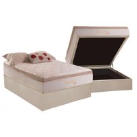 Cama Box Baú Casal: Colchão Molas Herval Ensacadas Pallace Bambu Plus + Base CRC Suede Clean(138x188)