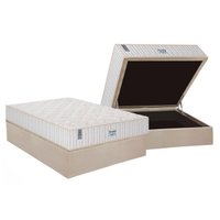 Cama Box Baú Casal: Colchão Molas Sealy Ensacadas Miami + Base CRC Suede Clean(138x188)