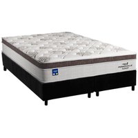 Cama Box King: Colchão Molas Ensacadas Plumatex Personalle + Base CRC Suede Black(193x203)