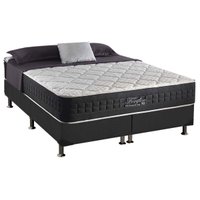 Cama Box King: Colchão Molas Anjos Ensacadas Fort Flex + Base CRC Suede Cinza(193x203)