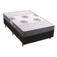 Cama Box Solteiro: Colchão Espuma Polar D45 Pérola Fort Black + Base CRC Rústico Black(88x188)