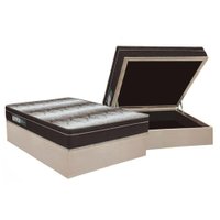 Cama Box Baú Casal: Colchão Ortopédico Ortobom Light + Base CRC Suede Clean (138x188)