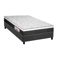 Cama Box Solteiro: Colchão Espuma Plumatex D28/EP Anatômico Falcon Ultra Firme + Base CRC Suede Gray(88x188)