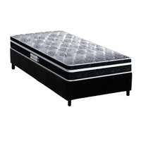 Cama Box Solteiro: Colchão Espuma D33 Probel /EP Anatômico Advanced Tech1500 Plus + Base CRC Suede Black(88x188)