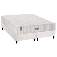 Cama Box King: Colchão Molas Sealy Ensacadas Miami + Base CRC Courano White(193x203)