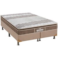 Cama Box Queen: Colchão Espuma D33 Probel /EP Anatômico Guarda Costas Próintense Plus + Base CRC Suede Clean(158x198)