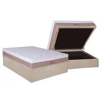 Cama Box Baú Casal: Colchão Ortopédico Orthoflex Wood Foggia Premier + Base CRC Suede Clean (138x188)