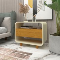Mesa de Cabeceira Innova 1 Gaveta 100% Mdf Off White/Naturale - Gelius