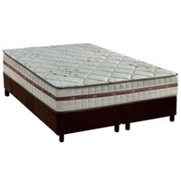 Cama Box Queen: Colchão Com Molas Ensacadas Anjos Classic + Base CRC Suede Marrom(158x198)