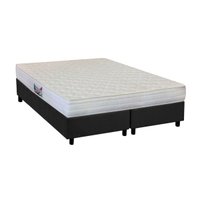 Cama Box Queen: Colchão Espuma Herval AG65 Frontier + Base CRC Suede Cinza (158x198)