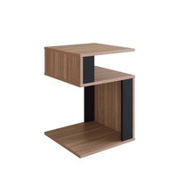 Mesa de canto Lateral para apoio com nichos Nova Móbile Montana Preto