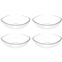 4 Saladeiras Tigela Trio Plástica Transparente Crippa Salada Pipoca Doces Sobremesa