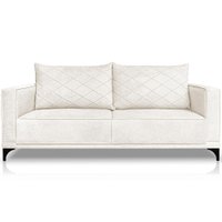 Sofa Nori 3 Lugares Pes De Ferro 200cm Linho Boucle 3300 Ezz