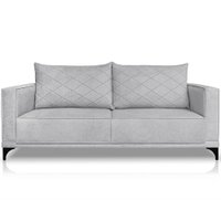 Sofa Nori 3 Lugares Pes De Ferro 200cm Linho Boucle 3302 Ezz