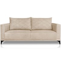 Sofa Nori 3 Lugares Pes De Ferro 200cm Linho Boucle 3301 Ezz