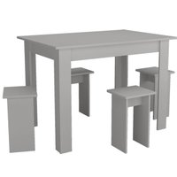 Conjunto Branco Mesa e 4 Bancos Nova Mobile