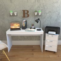 Conjunto P/ Escritório Mesa e Gaveteiro Nova Mobile Branco