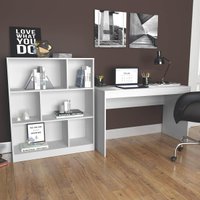 Conjunto Para Escritório Branco / Mesa e Estante Nova Mobile