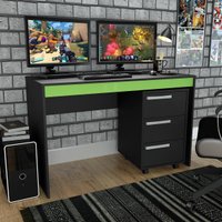 Conjunto Gamer Preto e Verde / Mesa e Gaveteiro Nova Mobile