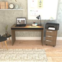 Conjunto Gamer Mel/Preto Mesa e Gaveteiro Nova Mobile