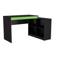 Mesa Gamer com Nichos B24 Nova Mobile Preto / Verde