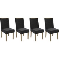 Cadeira Sala de Jantar 2CAD129NG Kit 4 Un Nogueira/Suede Preto A038 - Kappesberg