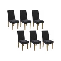 Cadeira Sala de Jantar 2CAD131FR Kit 6 Un Freijo/Suede Preto A038 - Kappesberg