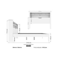 Quarto Casal Completo 3 Peças (1GuardaRoupa+1Cama+1Cômoda) QC94 Jatobá - Santos Andirá
