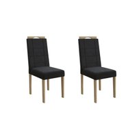 Cadeira de Cozinha 2CAD150EA Kit 2 Un Carvalho/Suede Preto - Kappesberg