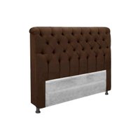 Painel de Cama Box Estofada Queen Imperatriz Plus Suede Marrom Chocolate - Simbal